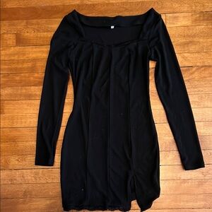 Elegant Black Long Sleeve Dress